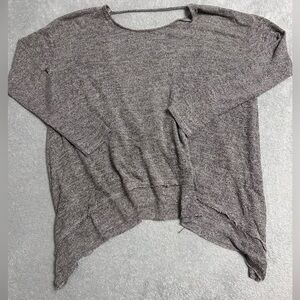 FLOWY GREY OPEN TWIST BACK SWEATER/BLOUSE